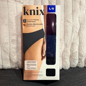 BNIB 3-pack Knix Leakproof Cotton Blend Reusable Period Underwear